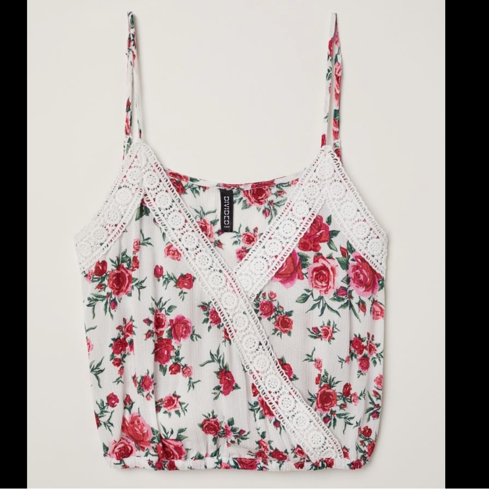 Floral Crop Top H&M Size 2